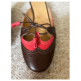 Hermès-Mules à petits talons-Marron