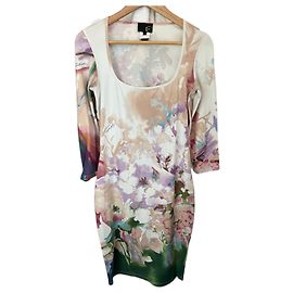 Robe à fleurs Just Cavalli Rose Beige