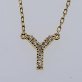 & Other Stories-18K Diamond Initial Y Necklace-Golden