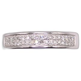 Autre Marque White gold diamond ribbon ring 750%O Silver hardware