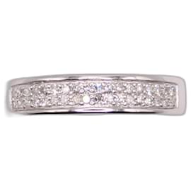 Autre Marque-White gold diamond ribbon ring 750%O-Silver hardware