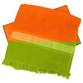 Hermès-HERMES Towel cotton Orange Auth 39192-Orange