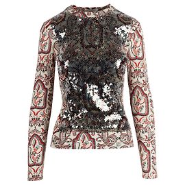 Paco Rabanne Top stampato con paillettes Multicolore