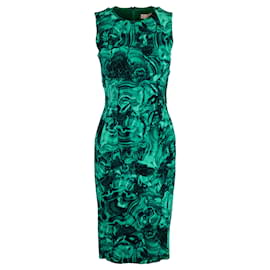 Michael Kors-Michael Kors Emerald 'Malachite' Print Cocktail Dress-Green