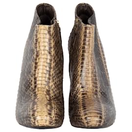 Roberto Cavalli-Roberto Cavalli Snakeskin Ankle Boots-Beige
