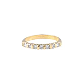 Autre Marque-Halber Ehering, besetzt mit Diamanten aus Gelbgold 750%O-Gold hardware