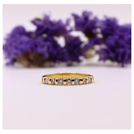 Autre Marque-Half wedding ring set with yellow gold diamonds 750%O-Gold hardware