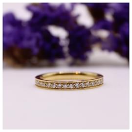 Autre Marque-Anel de casamento conjunto completo de diamantes de ouro amarelo 750%O-Gold hardware