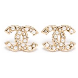 Chanel-CC DIAMANTES E PÉROLAS-Dourado