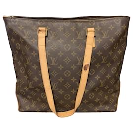 Louis Vuitton-Vintage Cabas Mezzo Brown Monogram Canvas Handbag-Brown,Gold hardware