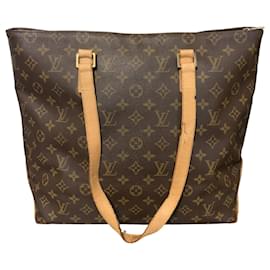Louis Vuitton-Vintage Cabas Mezzo Brown Monogram Canvas Handbag-Brown,Gold hardware