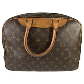 Louis Vuitton-Vintage Deauville Brown Monogram Canvas Handbag-Brown,Gold hardware