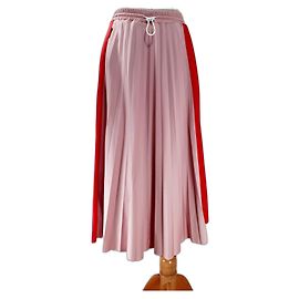 Jupe plissée Moncler Color Block Rose Rouge Rose Rouge Multicolore