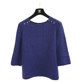 Chanel-Chanel Navy Blue Top Shoulder Gold Buttons-Navy blue
