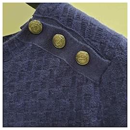 Chanel-Botões dourados de ombro superior azul marinho Chanel-Azul marinho