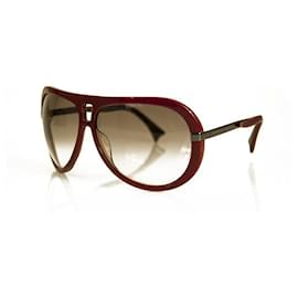 Alexander Mcqueen-Alexander McQueen AMQ 4077/S Rote Pilotensonnenbrille für Damen-Rot