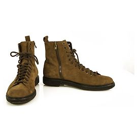 Botas masculinas Jimmy Choo de couro de camurça marrom tamanho 45 Marrom