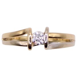 Autre Marque Solitaire diamant et deux ors 750%o Bijouterie argentée Bijouterie dorée