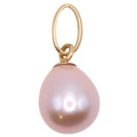 Autre Marque Pendentif perle rose or jaune 750%o Rose Bijouterie dorée