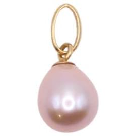 Autre Marque-Yellow gold rose pearl pendant 750%O-Pink,Gold hardware