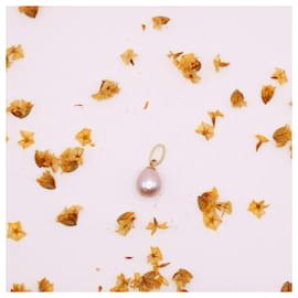 Autre Marque-Ciondolo in oro giallo con perla rosa 750%O-Rosa,Gold hardware