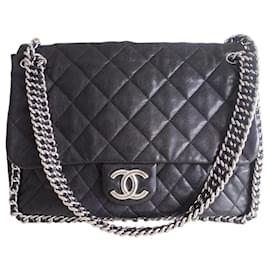 Chanel-Chanel Kette um Tasche-Schwarz
