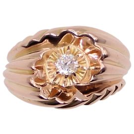 Autre Marque Gold diamond swirl ring 750%O Gold hardware