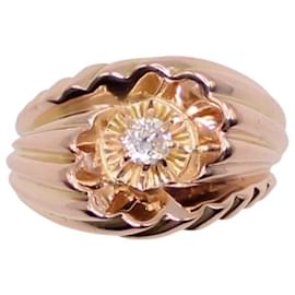 Autre Marque-Gold diamond swirl ring 750%O-Gold hardware