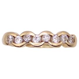 Autre Marque-Gold diamond half-turn ring 750%O-Gold hardware