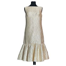 Robe Max Mara Pianoforte Lamé Doré Doré