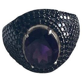 Les Petites Ametista e spinelli neri Silver hardware