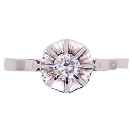 Autre Marque Solitaire diamant ancien chaton soleil or blanc 750%o Bijouterie argentée