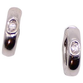 Autre Marque Brincos de argola pequenos em ouro branco 750%o e diamantes Hardware prateado