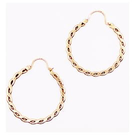 Autre Marque-Yellow gold twisted hoop earrings 750%O-Gold hardware