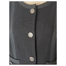 Chanel-Jaqueta de tweed preta Chanel-Preto