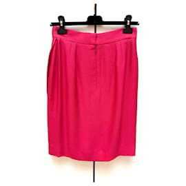 Chanel-T pink silk crepe skirt 38-Pink