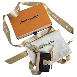 Louis Vuitton LV Shadow Dragonne Key Holder and Bag Charm Black Leather & Metal