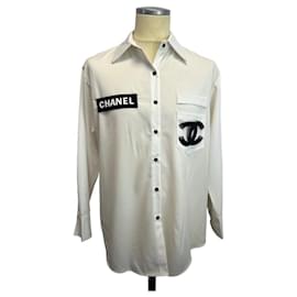 Chanel-Camicia Chanel vintage taglia L-Bianco