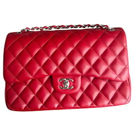 Chanel-Classica borsa Jumbo senza tempo-Rosso