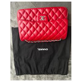 Chanel-Classica borsa Jumbo senza tempo-Rosso