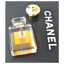 Chanel-Frasco Chanel Não.5 Loja vintage Pin's Brooch como nova-Dourado,Outro,Laranja,Caramelo,Gold hardware