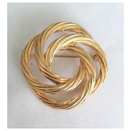 Autre Marque-Monet - vintage and new - Art Deco Style golden brooch-Yellow,Gold hardware