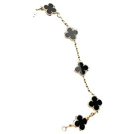 Van Cleef & Arpels Bracelet vintage Alhambra onyx or jaune Noir