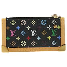 Louis Vuitton-LOUIS VUITTON Multicolor Pochette Cles Coin Purse Black M92654 LV Auth 39201a-Black