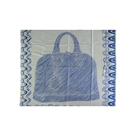 Louis Vuitton-Blauer und weißer Schal mit Alma-Print von Louis Vuitton-Weiß
