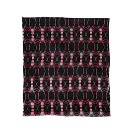 Alexander Mcqueen-Alexander McQueen Écharpe en soie noire à imprimé araignée rouge-Multicolore