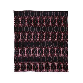 Sciarpa Alexander McQueen in seta nera con stampa ragno rosso Multicolore