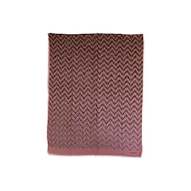 Missoni-Missoni rosa brauner Schal mit Chevron-Muster-Mehrfarben