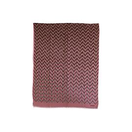 Cachecol Missoni Rosa Marrom com Padrão Chevron Multicor