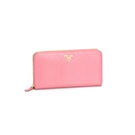 Prada-Portefeuille long Saffiano-Rose